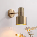 Axyaa Modern Copper LED Wall Lamp with Pull Chain Switch