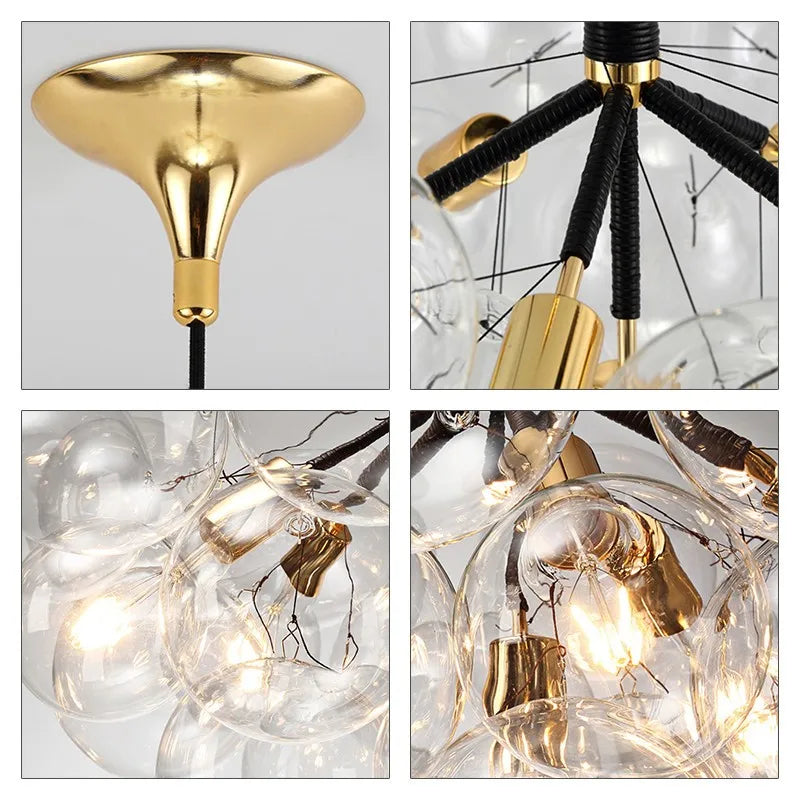 Axyaa Bubble Chandeliers: High Quality LED Lounge Room Lighting with Glass Lampshade