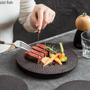 Axyaa Honeycomb Ceramic Cake Plate Sushi Steak Molecular Cuisine Tableware