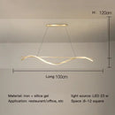Axyaa LED Strip Chandelier - Nordic Minimalist Design - Modern Kitchen & Bedroom Pendant Light
