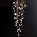 Axyaa Luxury Gold Crystal Chandelier - LED Lighting for Large Living Rooms and Staircases