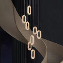 Axyaa Gold LED Chandeliers: Modern Staircase Pendant Lamps