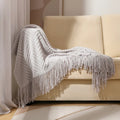 Axyaa Yellow Knitted Textured Throw Blanket - Soft Cozy Decor for Couch, Sofa, Bed