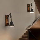 Axyaa Industrial Pulley Wall Lamp - Retro Style Adjustable Iron Sconce for Bar, Bedroom