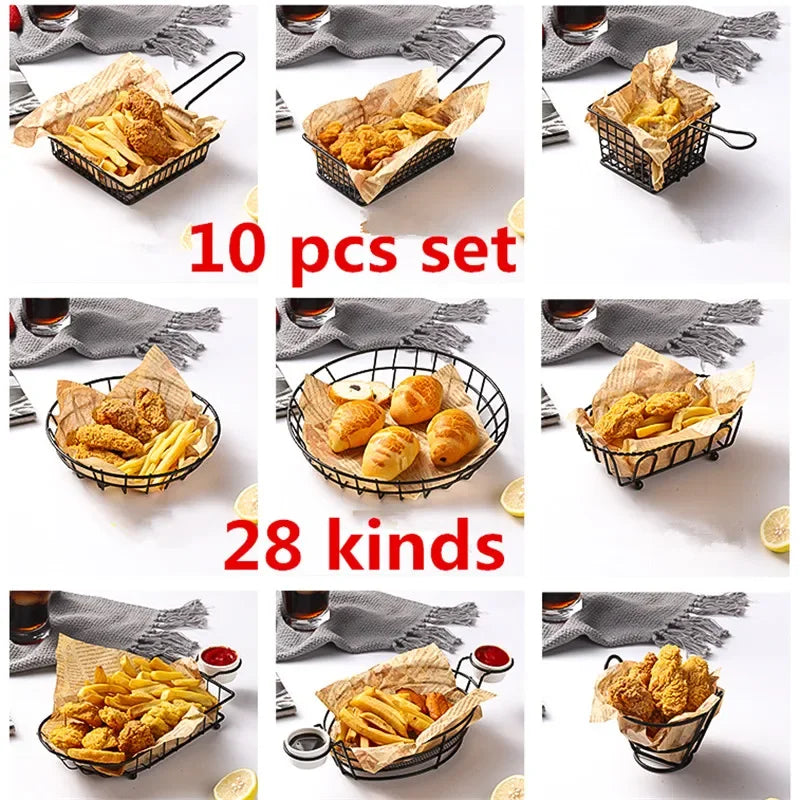 Axya Stainless Steel French Fries Basket Set for Kitchen Cooking