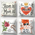 Axyaa Love Crown Mother's Day Pillowcase Set, 4pcs, 17.7"x17.7", Single-Sided