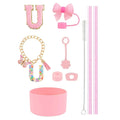 Axyaa 10pcs Tumbler Accessories Set: Straw, Cover, Cap, Boot, Stopper, Keychain, Charm