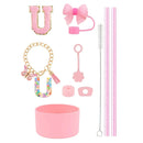 Axyaa 10pcs Tumbler Accessories Set: Straw, Cover, Cap, Boot, Stopper, Keychain, Charm