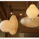Axyaa Silk Cloth Minimalist Pendant Light White Design Nelson Lamp