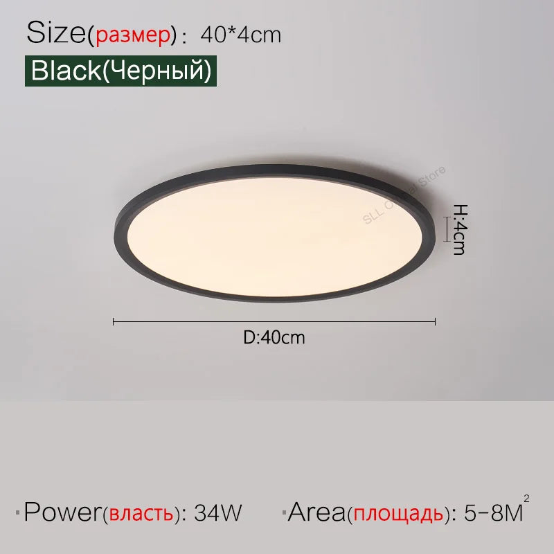 Axyaa Ultrathin LED Ceiling Lamp, Modern Round Lights for Living Room, Bedroom, and Dining Area