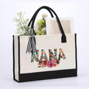 Axyaa Printed Waterproof Canvas Tote Bag Set - Stylish Large Shopping Bag for Women