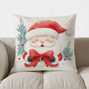 Axyaa Santa and Deer Christmas Cozy Throw Pillow Cover for Sofa, Bedroom, Car