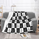 Axyaa Freemason Checkered Pattern Flannel Blanket - Funny Masonic Throw Blanket