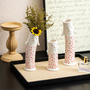 Axyaa Coral Duct Family Ceramic Vase - Handmade Floral Arrangement Home Decoration