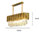 Axyaa Crystal LED Pendant Chandelier: Elegant Glass Living Room Lighting
