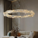 Axyaa Luxury Dimmable Crystal Pendant Lights: Modern Remote Control LED Luminarias