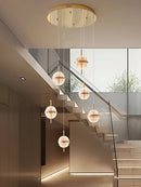 Axyaa Modern LED Circular Chandelier for Staircase and Living Room
