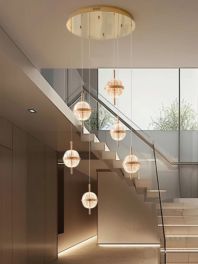 Axyaa Modern LED Circular Chandelier for Staircase and Living Room