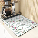 Axyaa Leaf Print Coasters & Drying Mat Set for Kitchen Essentials
