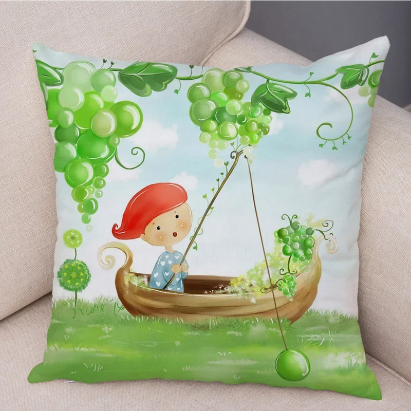 Axyaa Cartoon Design Pillowcase for Children's Room, Sofa, Home Decoration 45*45cm