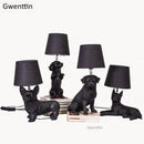 Dog Table Lamp Bedroom Bedside Light Modern LED Puppy Desk Lighting by Axyaa