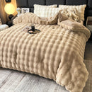 Axyaa Cozy Rabbit Fur Blanket: Soft Plush Comforter for Bed & Sofa