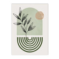 Axyaa Green Geometry Plant Leaves Canvas Wall Art Print Nordic Home Decor