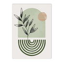 Axyaa Green Geometry Plant Leaves Canvas Wall Art Print Nordic Home Decor