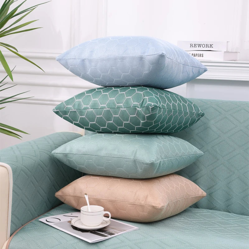 Axyaa Ice Silk Geometric Pillow Covers for Modern Home Decor