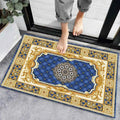 Axyaa Geometric Print Non-Slip Kitchen Rug: Bohemian Ethnic Style, Modern Design