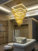 Axyaa Modern Aluminum Tassel Chandelier - Custom Size for Living Room & Hotel