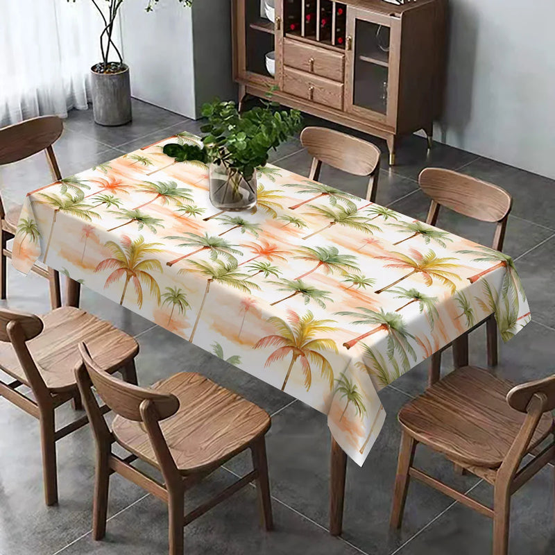 Axyaa Coconut Tropical Plants Tablecloth - Waterproof, Oil-proof, Anti-fouling