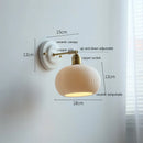 Axyaa White Ceramic LED Wall Light with Copper Arm Socket, Modern Bedroom Living Room Lamp