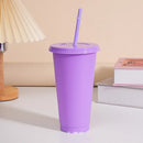 Axyaa 24oz Solid Color Reusable Cold Cup with Lid and Straw