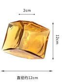 Amber Cube Glass Vase Hydroponic Desktop Flower Arrangement Axyaa Dried Flower Vessels