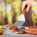 Axyaa BBQ Tool Set with Wooden Handle and Iron Plate - Stainless Steel Shovel