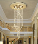 Axyaa Modern Crystal Chandelier for Duplex Stairs & Villa Hall LED Light Fixtures