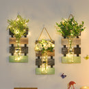 Axyaa Seasonal Wooden Wall Vases Set - Farmhouse Decor for Home