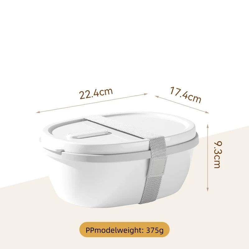 Axyaa Two-Compartment Portable Lunch Box with Detachable Salad Cup.