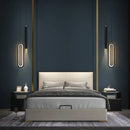 Axyaa Modern Black Pendant Lamps: LED Bedside Lighting, High Ceiling Suspended Light