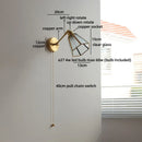 Axyaa Crystal Copper LED Wall Light Fixture for Kitchen Bedroom Home Decor