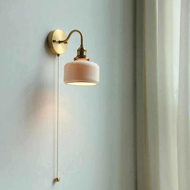 Axyaa Copper LED Wall Sconce Mirror Light with Pull Switch