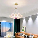 Axyaa Moon LED Bubble Chandelier: Modern 3D Printed Lighting for Living Room & Restaurant