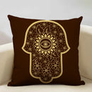 Axyaa Hamsa Cushion Cover, Mandala Sofa Pillow Case, 45x45cm