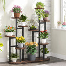 Axyaa Multi-Tiered Plant Stand for 11 Potted Flowers - Ideal for Home and Garden.
