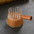 Axyaa Hexagon Glass Coffee Extraction Cup with Wood Handle and Insulation