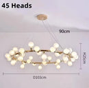 Axyaa Glass Ball LED Bubble Chandelier - Black Gold Pendant Lighting