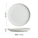 Axyaa Ceramic Plate Set of 4 - Hammer Pattern Tableware for Steak, Salad, Dessert