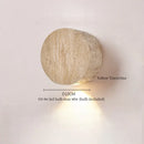 Axyaa Mid Century LED Wall Lights, Yellow Travertine Finish, Pull Chain Switch