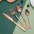 Axyaa Stainless Steel Knight Tableware Set: Steak Knife, Dessert Fork & Spoon